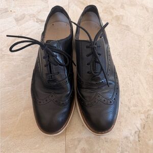 Cole Haan Shoes Womens 7.5 Black Leather Wingtip Oxford Business Casual